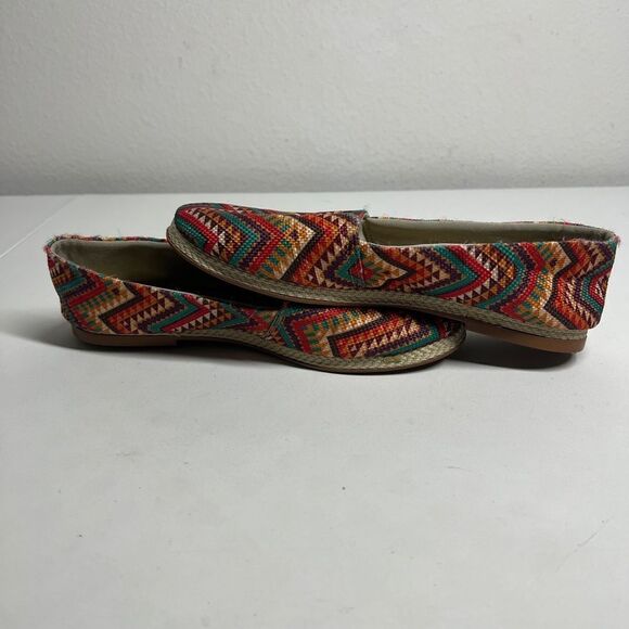 Équilibrio Woman’s Orange & Green Canvas Aztec Print Espadrilles Size 9 BOHO - Picture 6 of 9